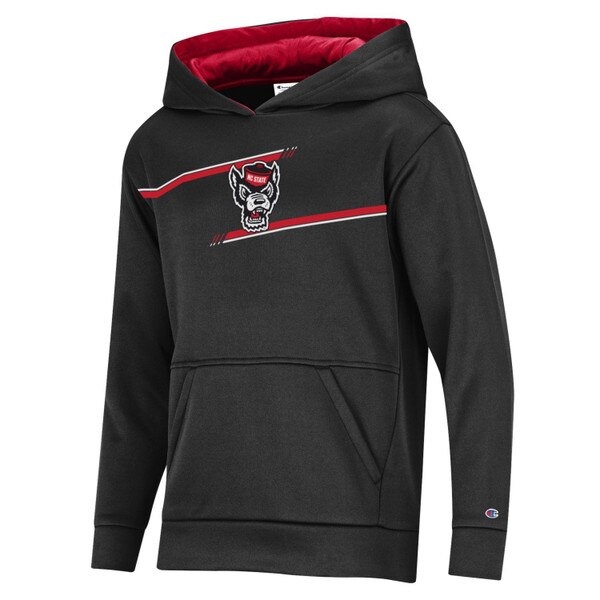 Black/Red Youth Poly Hoodie Wolfhead Logo Wolfpack Outfitters GOPACK